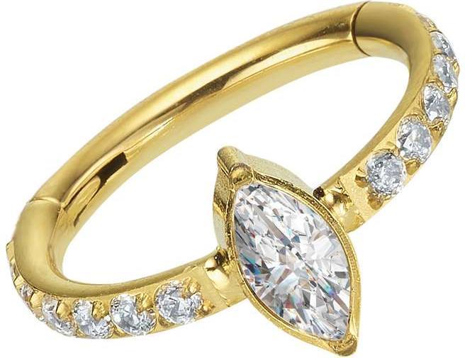 Produktbild Bijouteria Ohrpiercing (Titan, Kristall, PVD Beschichtung (goldfarbig))