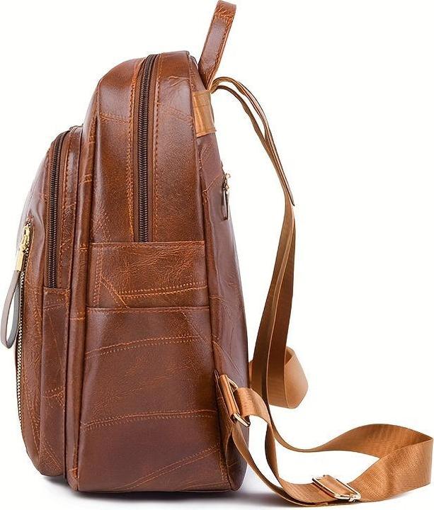 Actual product image Only-Bags.Store Retro textured backpack, fashion PU leather daypack, casual layered school bag for travelling (26 l)