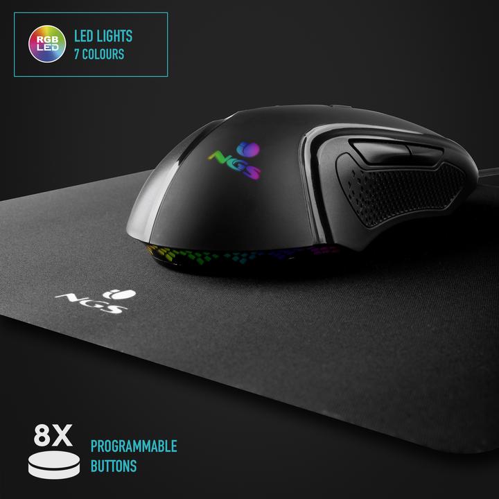 Produktbild NGS GMX-125 Hochauflösende LED Gaming Maus (Kabelgebunden)
