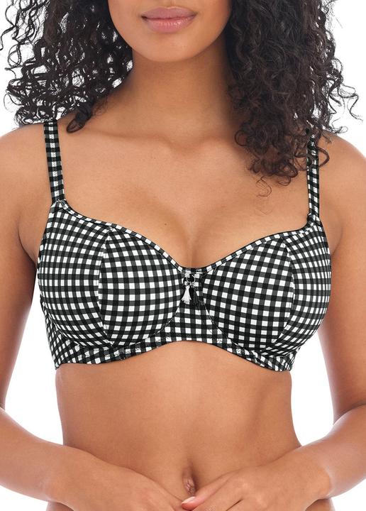 Actual product image 's sweetheart neckline swimsuit top check in