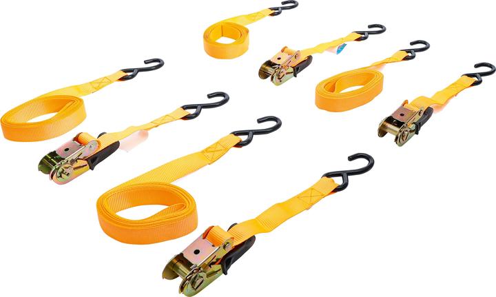 BGS Knarren-Spannband-Satz mit schweren Haken 5 m x 25 mm 4-tlg.