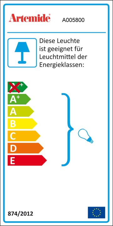Etichetta energetica Artemide Tolomeo Pinza (615 lm, E27)