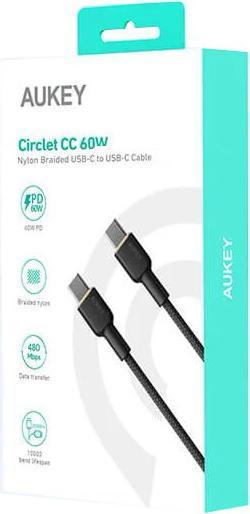 Immagine prodotto Aukey USB-C - Cavo USB-C, PD 60W, 1 m (1 m, USB 3.2 Gen 1)