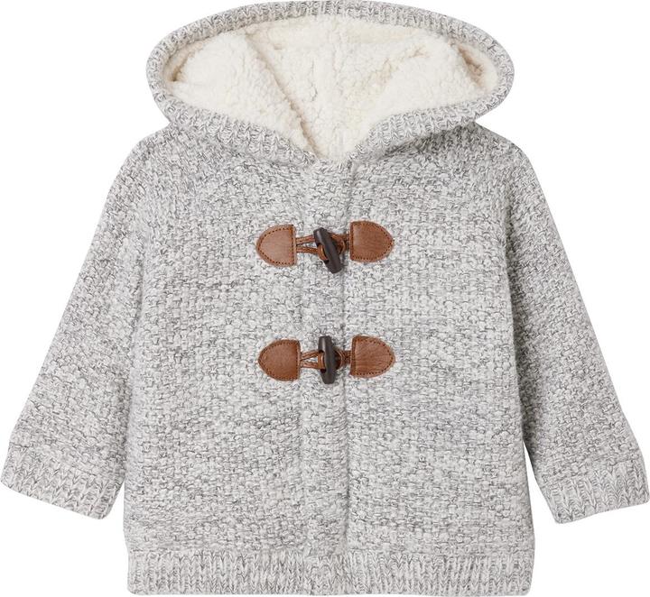 Vertbaudet Baby Kapuzenstrickjacke mit Webpelz-Futter (68)