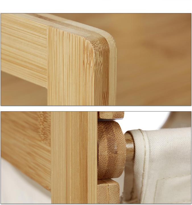 Actual product image Relaxdays Bamboo Laundry Hamper, Clothes Sorter (12.50 l)