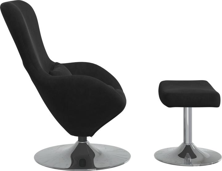 Image du produit VidaXL Chaise oeuf avec repose-pieds en velours noir