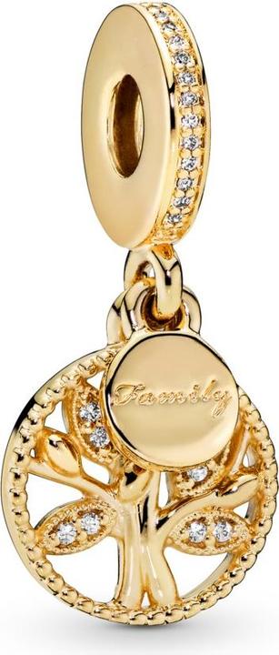 Actual product image Pandora Shine Sparkling Family Tree Charm (Gold plated, With stone(s), Silver 925)