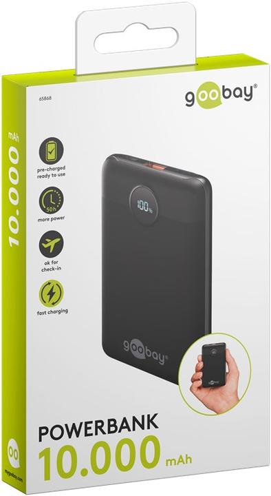 Produktbild Goobay Powerbank Kompakt 10.000 mAh (10000 mAh, 22.50 W, 38.50 Wh)