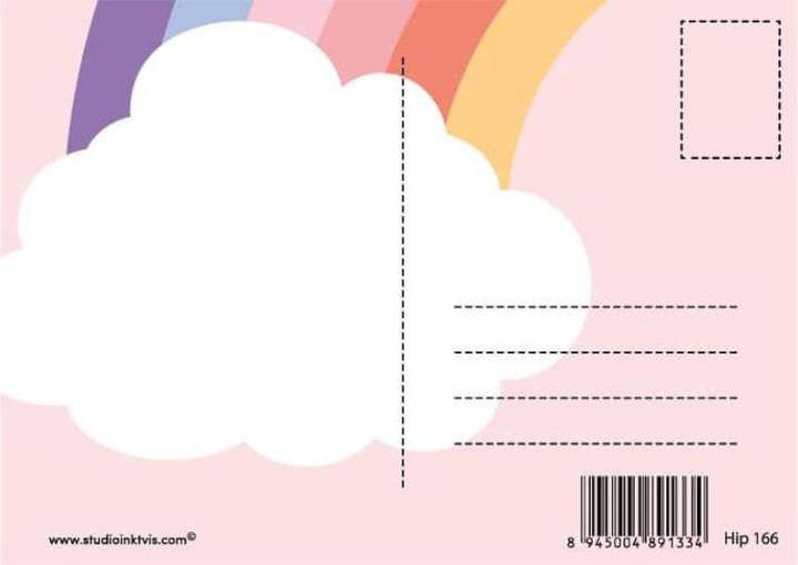 Actual product image Studio Inktvis Postcard Rainbow Cloud light blue