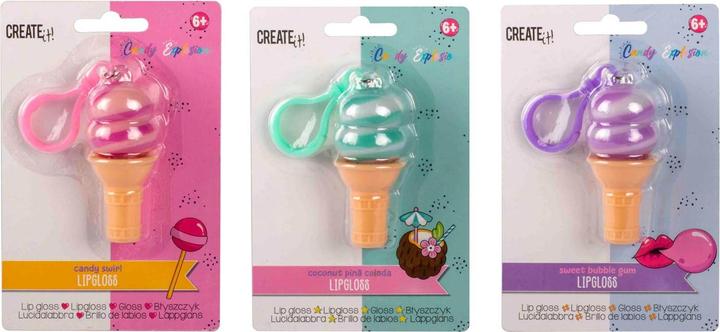 Actual product image Canenco Create It! candy explosion lip gloss ice cream key ring