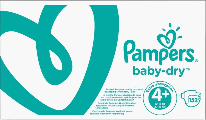 Image du produit Pampers Baby-Dry (Taille 4+, Pack mensuel, 152 pièce(s))
