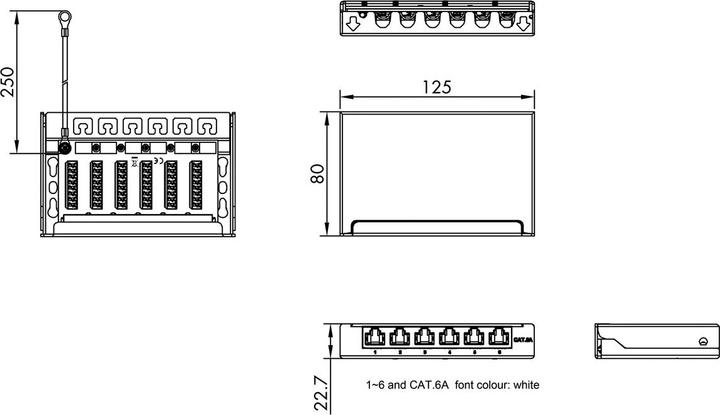 Valori nutrizionali e ingredienti Roline Pannello patch mini 6x RJ45 schermato Cat.6A/Cl.EA, 0.5U