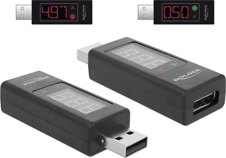 Immagine prodotto Delock Adattatore amperometro USB con display a LED (USB 2.0, 2.20 cm)