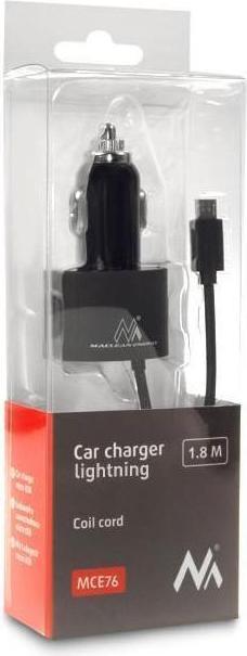 Image du produit Maclean Ładowarka 2x USB 5.2A + lightning spiralny 1.8m (MCE76)
