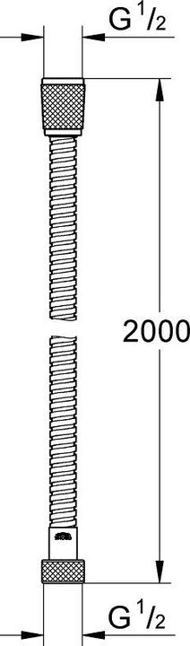Actual product image Grohe Brauseschlauch RELEXAFLEX Metal Long-Life 2000mm chrom (200 cm)