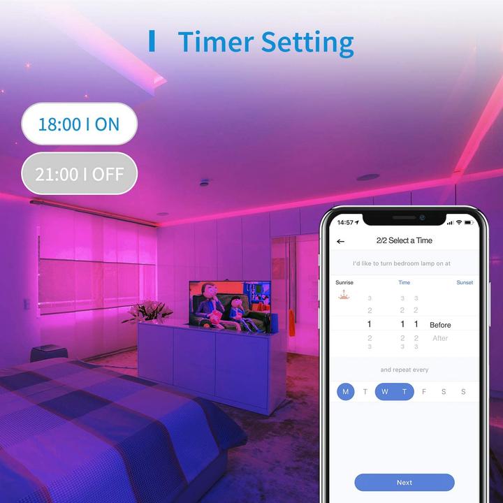 Image du produit Meross Bandes de LED (Multicolore, 200 cm, Intérieur)