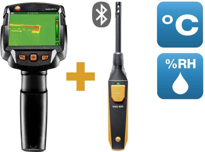 Produktbild Testo 871s Baudiagnose-Set Wärmebildkamera -30 bis +650 °C 240 x 180 Pixel 9 Hz