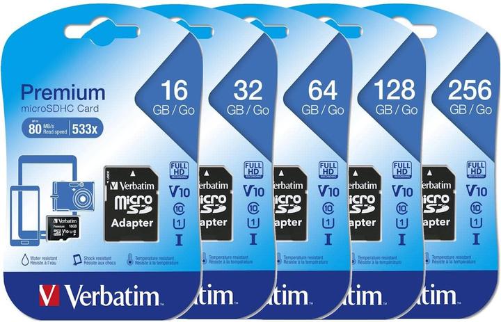 Actual product image Verbatim Micro SDXC Card Class 10 (128 GB, microSDXC, U1, UHS-I)