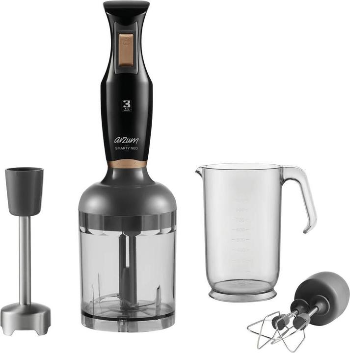 Actual product image Arzum AR1108-S Hand blender 900W with measuring beaker, with blender jug Black