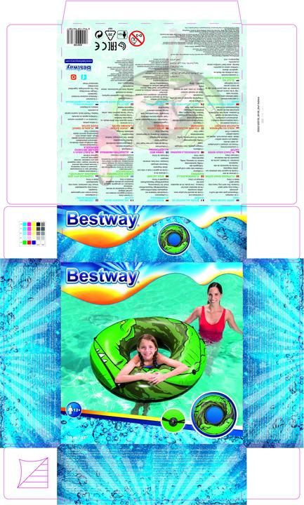 Produktbild Bestway Inflatable Swim Ring River Gator F1.19m, Black, Orange, Swim ring, Image, Vinyl, 12 yr(s), C