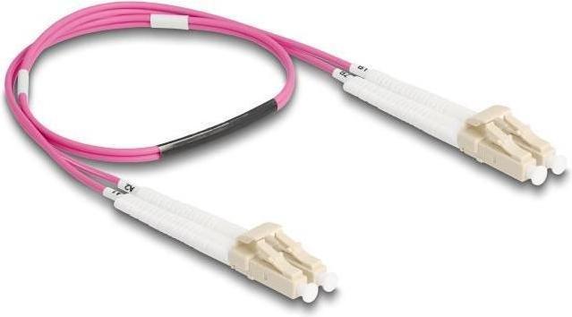 Actual product image Delock Fibre optic cable LC-D > LC-D multimode OM4 angled 0.5m (S/UTP, CAT8.2, 0.50 m)