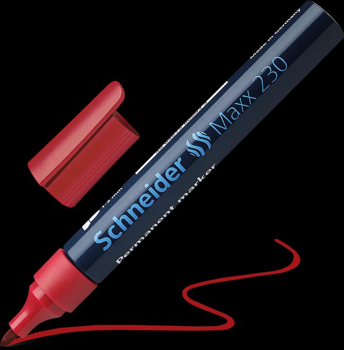 Produktbild Schneider Permanentmarker Maxx 230 Strichstärke: 1-3 mm Schreibfarbe: rot (Rot, 3 mm, 1 x)