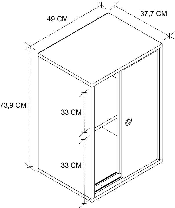 Actual product image VCM Büroschrank Aktenschrank Ulas 2fach (49 x 38 x 74 cm)