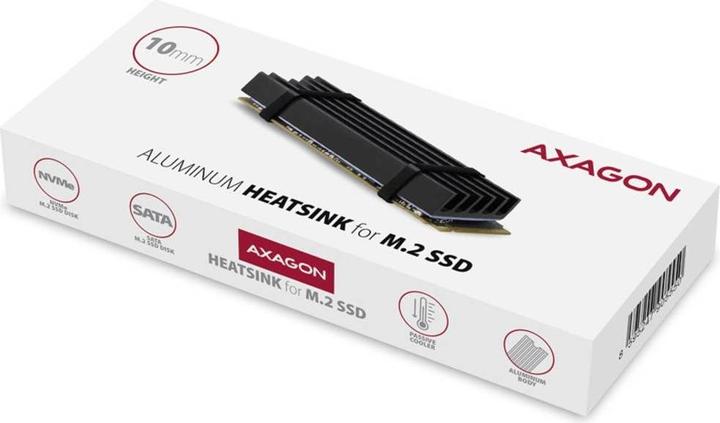 Actual product image Axagon CLR-M2L10 passive M.2 SSD heatsink - 2280, 10mm height, aluminum