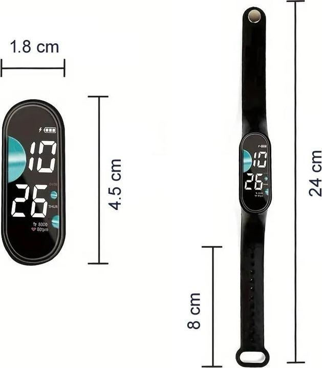 Produktbild Cbx LED-Digitaluhr mit Silikonarmband 12-Stunden-Anzeige Mint (45 mm)