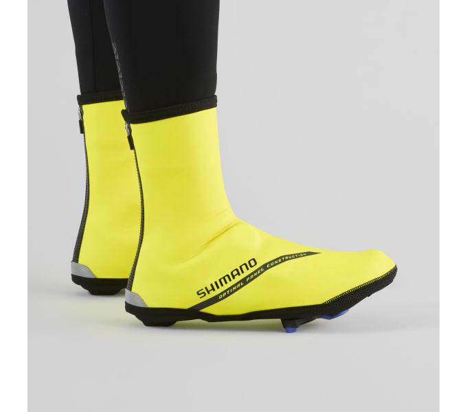 Actual product image Shimano DUAL CR SHOE COVER NEON YELLOW M (SHOE SIZE 40-41) (40, 41)