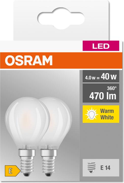 Actual product image Osram Base classic P (E14, 4 W, 470 lm, 2 x, E)
