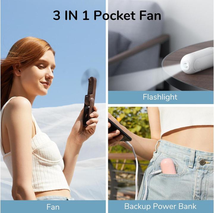 Actual product image Jisulife Handheld Fan Life8 Plus white