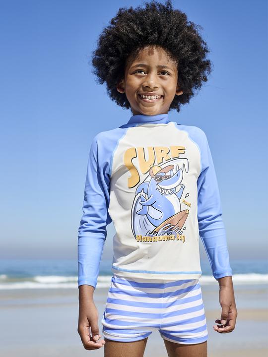 Image du produit Vertbaudet Jungen Strand-Set: UV-Badeshirt & Shorts (140)