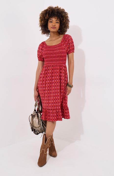 Produktbild Joe Browns Geo Print Shirred Waist Cap Sleeve Jersey Dress (18)