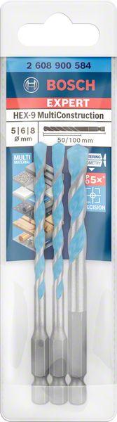 Produktbild Bosch Professional Zubehör EXPERT HEX-9 MultiConstruction Bohrer-Set, 4/5/6/6/8 mm, 5-tlg. (4 mm, 5 mm, 6 mm, 8 mm)
