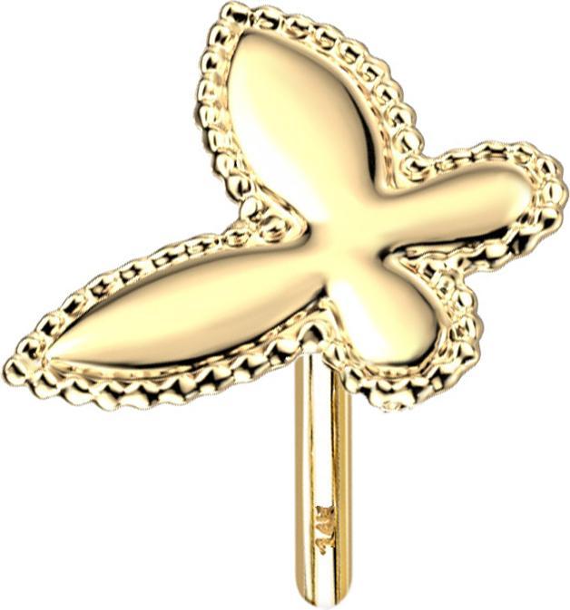Image du produit Star Piercing Threadless or 14k papillon avec bord de la balle (Or 14k, sans laiton)