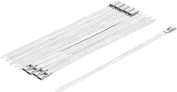 Image du produit BGS Assortiment de serre-câbles Acier inoxydable inoxydable 7,0 x 200 mm 10 pièces (Serre-câbles métalliques, 200 mm, 10 pcs)