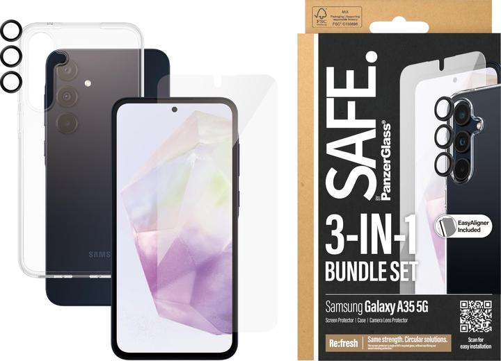Image du produit Safe Verre de bord à bord + étui (1 pièce(s), Samsung Galaxy A34 5G, Samsung Galaxy A35)