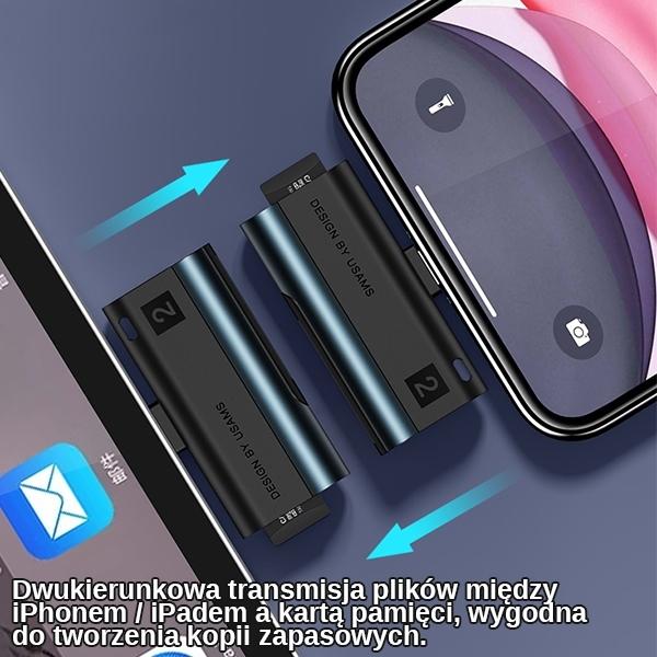 Immagine prodotto Usams Carrello SD/microSD ze złączem lightning czerwony/red SJ430DKQ02 (US-SJ430) (Lightning)