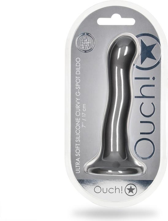 Actual product image Ouch! Ultra Soft Silicone Curvy G-Spot Dildo - 7" / 17 cm