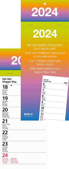 Image du produit Biella Calendrier à effeuiller Semaine (10,5 x 21 cm, Anglais, Italien, Français, Allemand)
