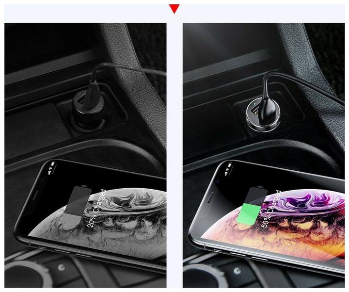 Actual product image Baseus High Efficiency One to Two Cigarette LighterBlack