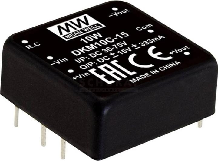 Produktbild MeanWell DC/DCWandlerModule Serie DKM10 x1 Case Dual Output 1 geregelt