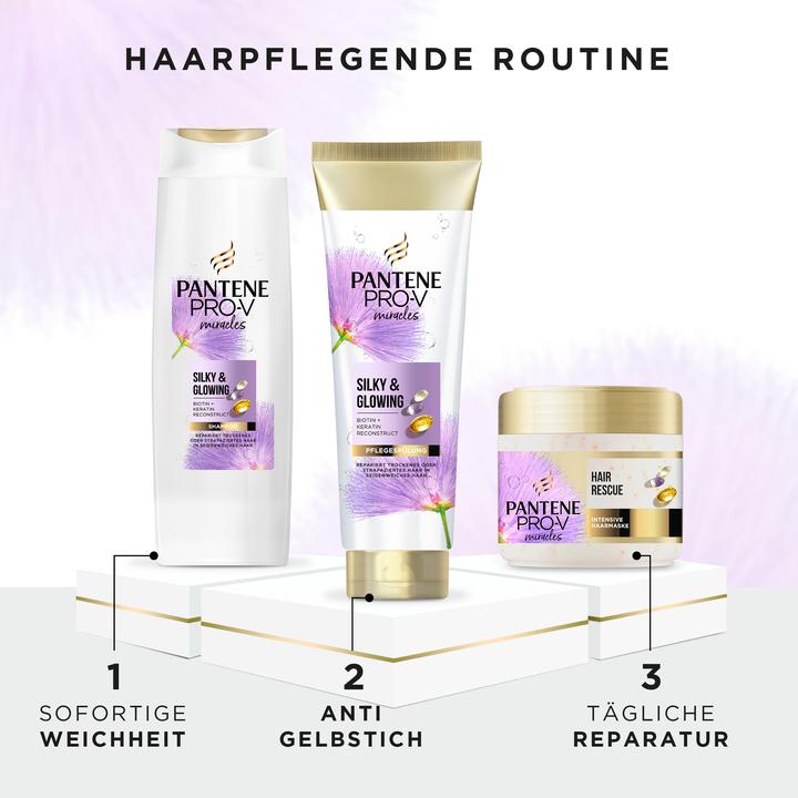 Produktbild Pantene Silky & Glowing (250 ml, Flüssiges Shampoo)