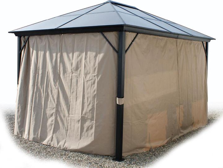 Produktbild Mojawo XXL Metall Garten Pavillon Alu Doppeldach 3x4m Gartenpavillon inkl. Seitenteile (400 cm, 300 cm)