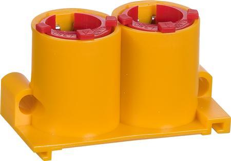 Image du produit LK Buse double pour boîte Opus®66, à couler, 16 et 20mm, jaune