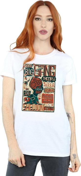 Immagine prodotto Big Bang Theory Maglietta Boyfriend in cotone da donna/ragazzo con poster infografico (M)