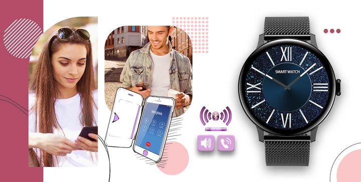 Actual product image Giewont Womens Smartwatch GW330-3 Black-Black Silicone Strap + Black Bracelet
