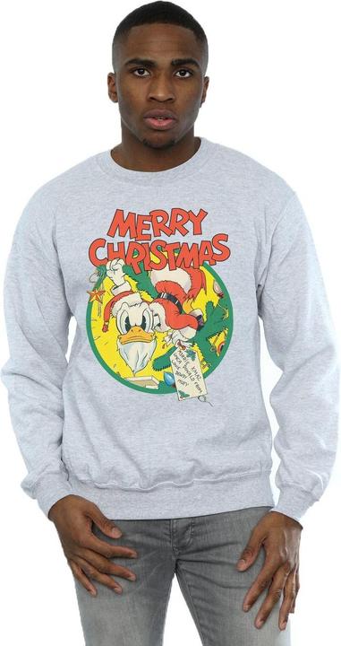 Actual product image Disney Mens Donald Duck Merry Christmas Sweatshirt (L)