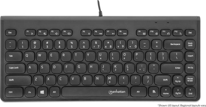 Produktbild Manhattan Slim USB Mini-Tastatur 1.5m Kabel schwarz (DE, Kabelgebunden)